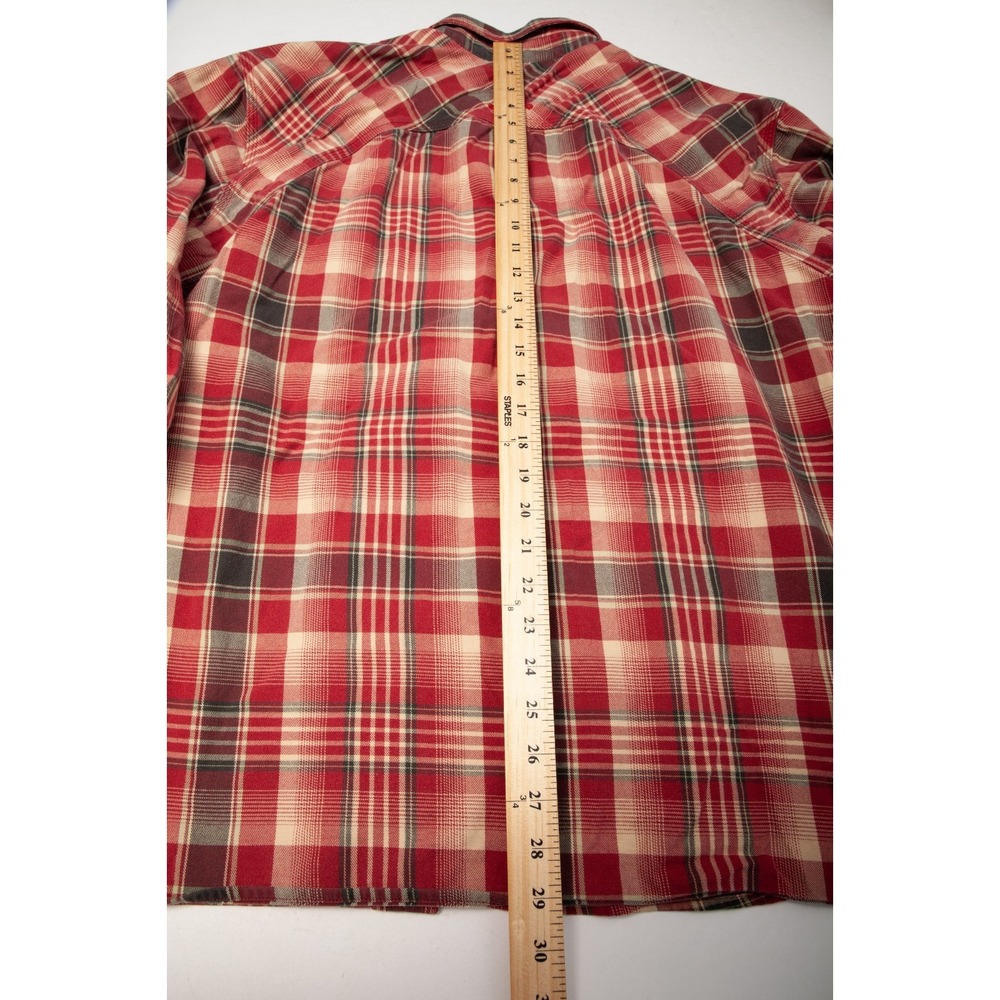 Lucky Brand Plaid Button Down Shirt Mens XL Red Flannel Long Sleeve Cotton - Picture 10 of 11